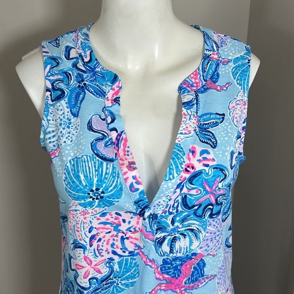 Lilly Pulitzer Dev Dress Multi Bahamas Beachcomber Blue Pink White Sz XS NEW - Picture 4 of 14